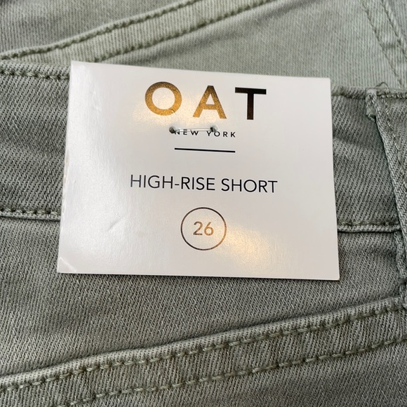 OAT Women's High Rise Shorts Seagrass Size 24 & 26 - Picture 3 of 7